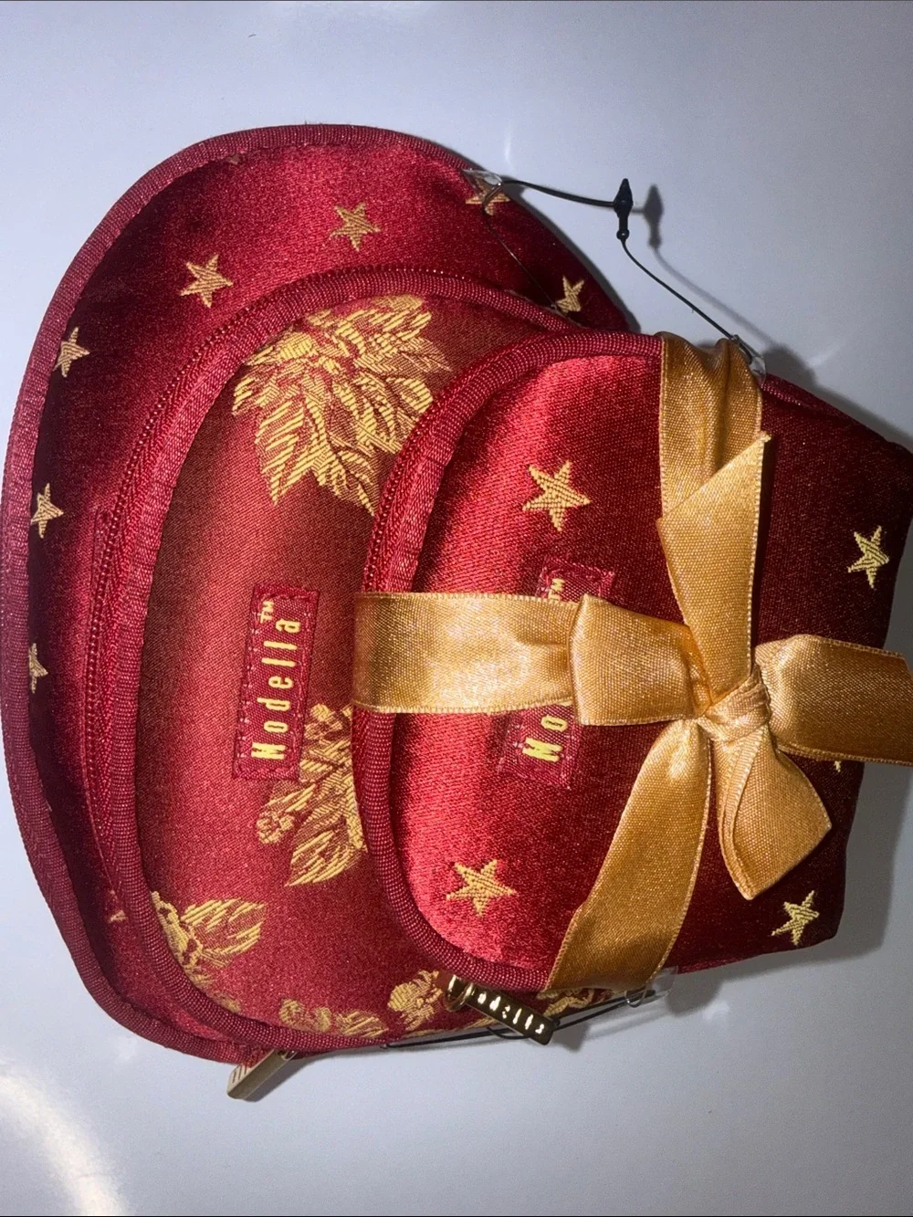 Modella Red and Gold Star Travel makeup Pouch Set